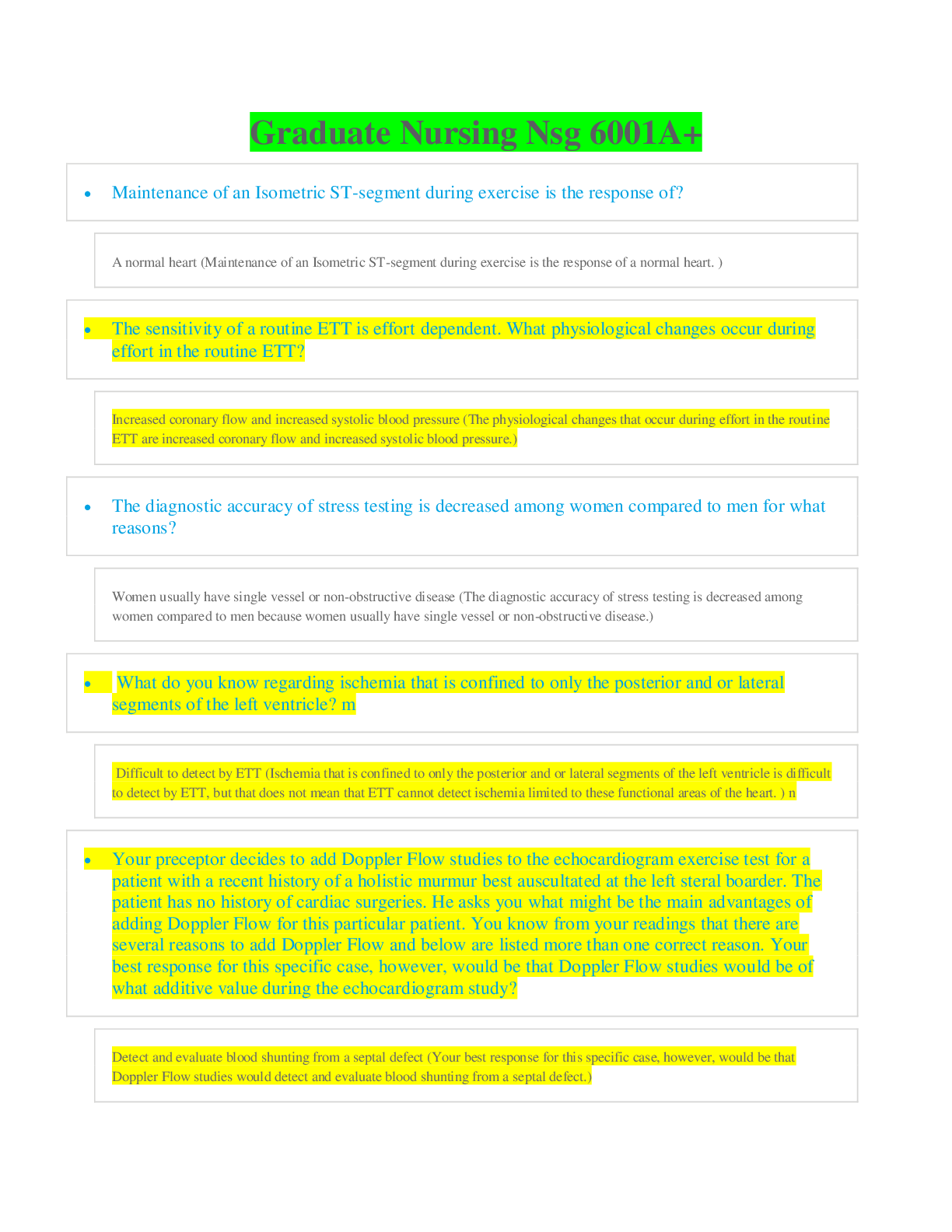 Preview image for Graduate Nursing Nsg 6001A+